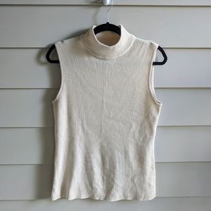 Sleeveless mock neck sweater- light academia